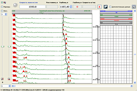 Technological software: scanning in the mode of full registration of the reflected signal